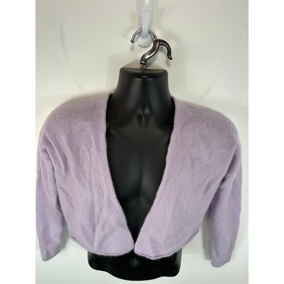 Naked Cashmere Cropped Shrug Cardigan Sweater Lavender Purple Size Small - Picture 10 of 12